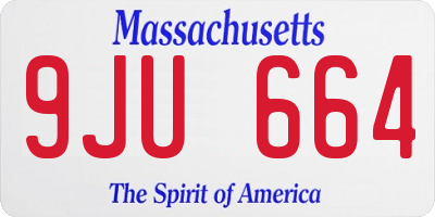 MA license plate 9JU664
