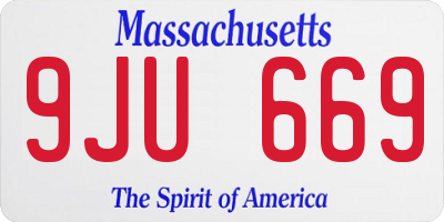 MA license plate 9JU669