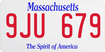 MA license plate 9JU679