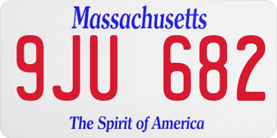 MA license plate 9JU682