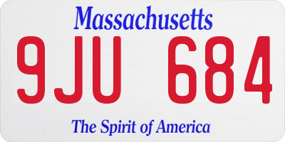 MA license plate 9JU684