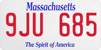 MA license plate 9JU685