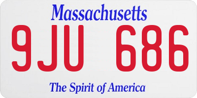 MA license plate 9JU686