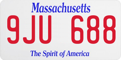 MA license plate 9JU688
