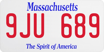 MA license plate 9JU689