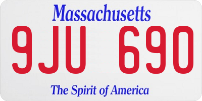 MA license plate 9JU690