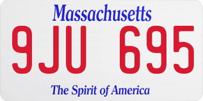 MA license plate 9JU695