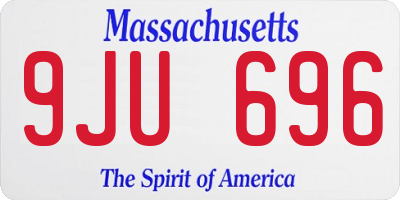 MA license plate 9JU696