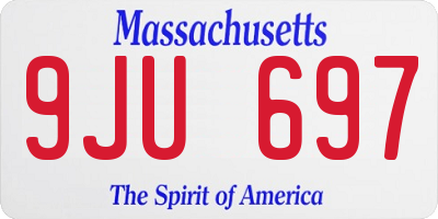 MA license plate 9JU697
