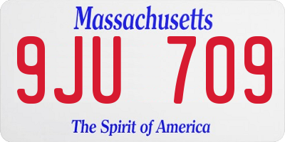 MA license plate 9JU709