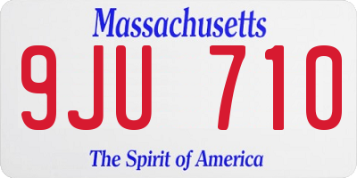 MA license plate 9JU710