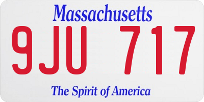 MA license plate 9JU717