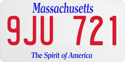 MA license plate 9JU721