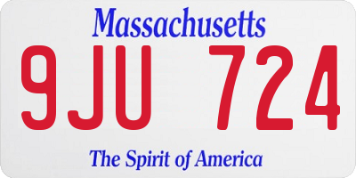MA license plate 9JU724