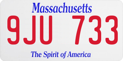 MA license plate 9JU733
