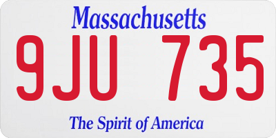 MA license plate 9JU735