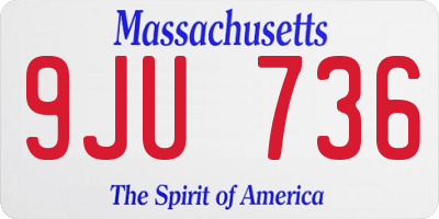 MA license plate 9JU736