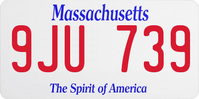 MA license plate 9JU739