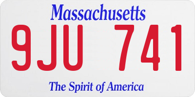 MA license plate 9JU741