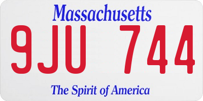 MA license plate 9JU744