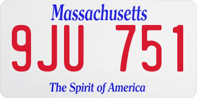 MA license plate 9JU751