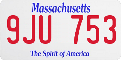 MA license plate 9JU753