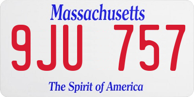 MA license plate 9JU757