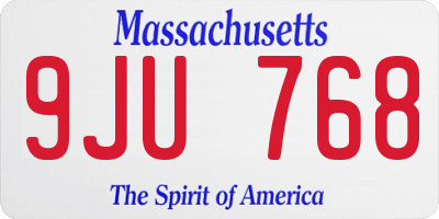 MA license plate 9JU768