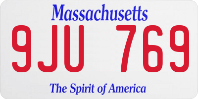 MA license plate 9JU769