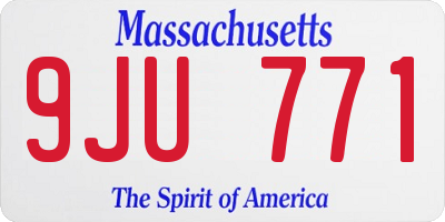 MA license plate 9JU771