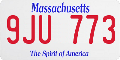 MA license plate 9JU773