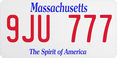 MA license plate 9JU777