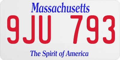 MA license plate 9JU793