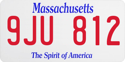 MA license plate 9JU812