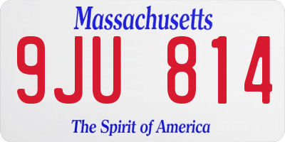 MA license plate 9JU814