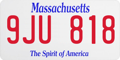 MA license plate 9JU818