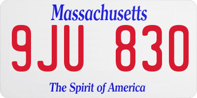 MA license plate 9JU830