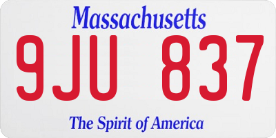 MA license plate 9JU837