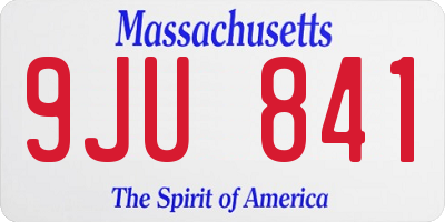 MA license plate 9JU841