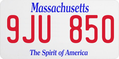 MA license plate 9JU850