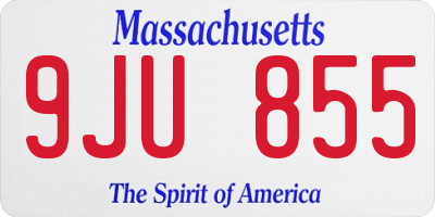 MA license plate 9JU855