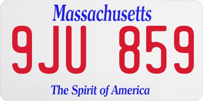 MA license plate 9JU859