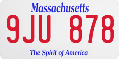 MA license plate 9JU878