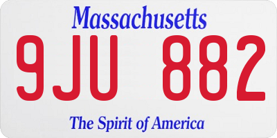 MA license plate 9JU882