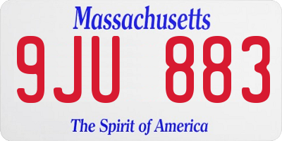 MA license plate 9JU883