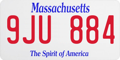 MA license plate 9JU884