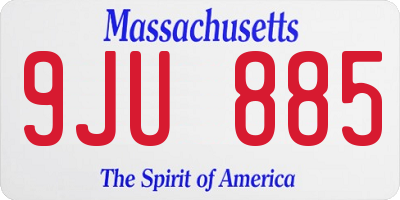 MA license plate 9JU885