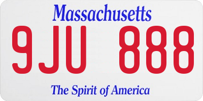 MA license plate 9JU888