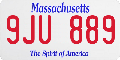 MA license plate 9JU889