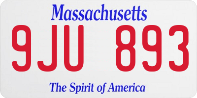 MA license plate 9JU893